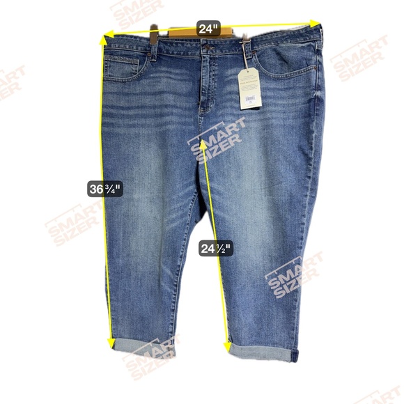 Lucky Brand Reese Boyfriend Jeans Womens Plus 24W Blue Denim Cropped Tapered Leg - Picture 8 of 11